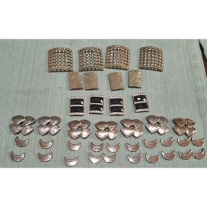 Vintage Jewelry Lot Gold Tone Rhinestone Parts Repair Craft Bracelet Pieces Mixe